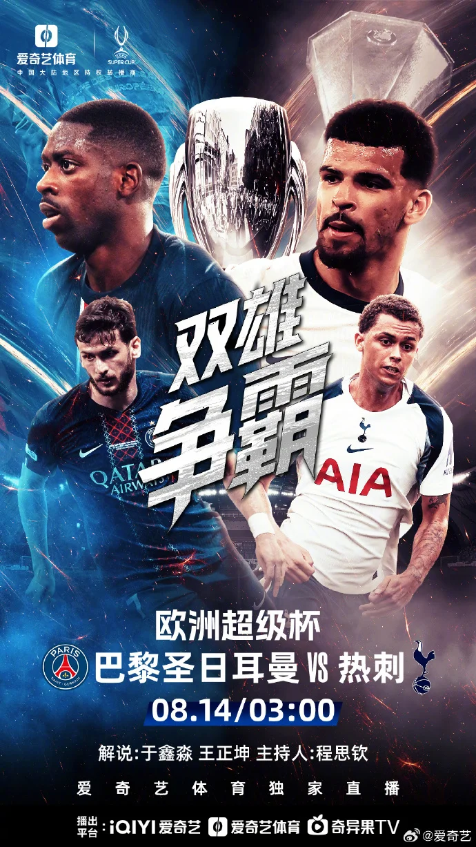 欧超杯决赛来袭！欧冠王者巴黎对决欧联霸主热刺，谁能夺冠？