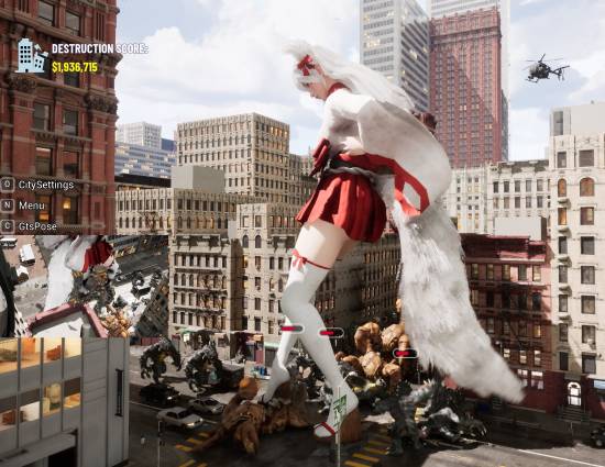 女巨人对抗外星怪物场景