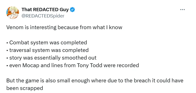 「漫威蜘蛛侠2」毒液衍生作接近完成却或已取消