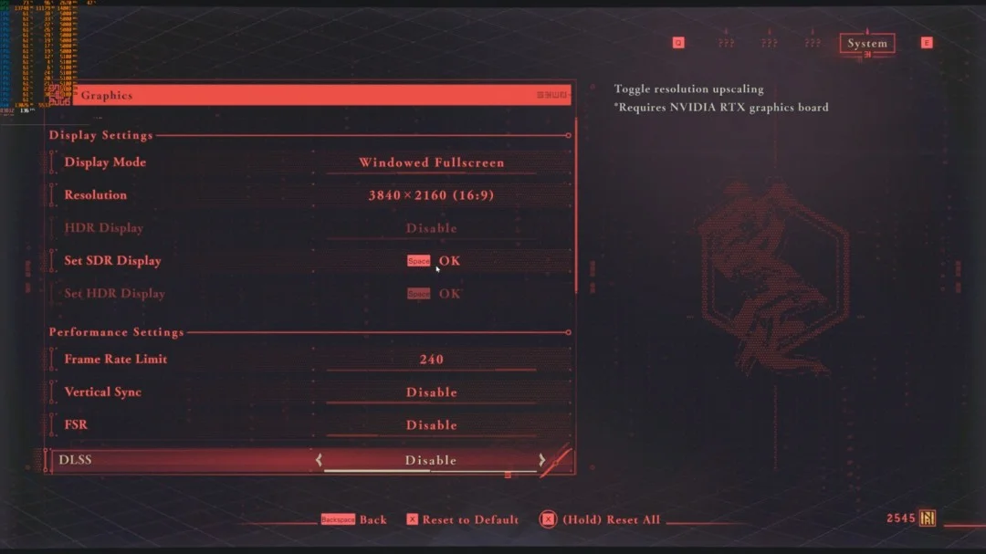 「忍者龙剑传4」PC版4K原生画质下运行稳定支持DLSS与FSR
